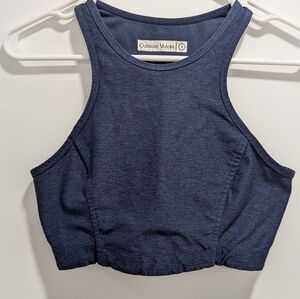 Outdoor Voices All time Sports Bra Blue Racerback Athletic Athleisure Crop Top S